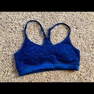 Blue floral sports bra